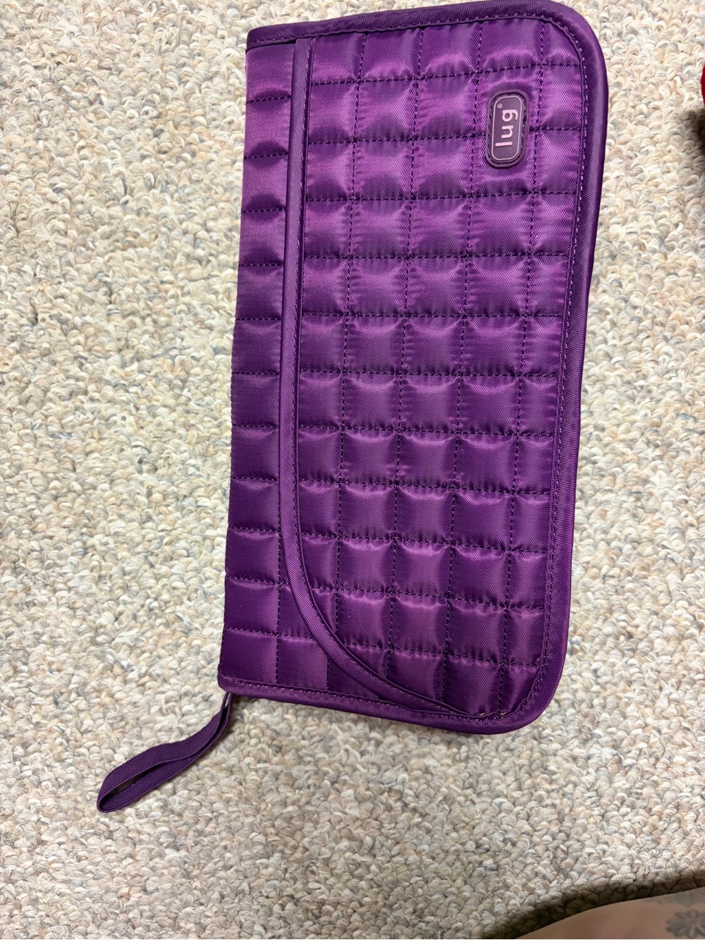 lug Quilted Satin Purple Wristlet Travel Organizer